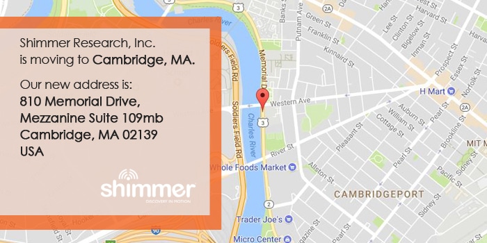 Shimmer Research, Inc. Announces its move to Cambridge MA